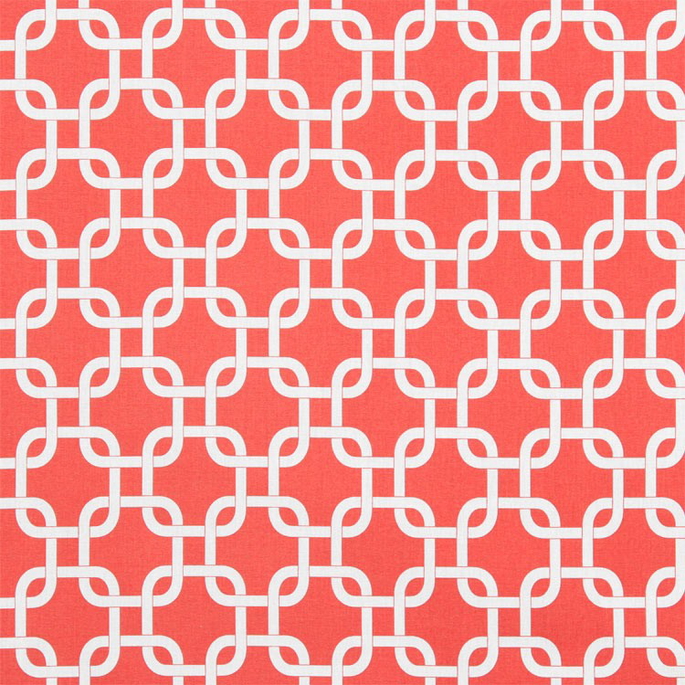 Premier Prints Gotcha Coral/White Canvas Fabric image 1 of 5