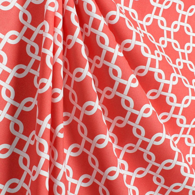 Premier Prints Gotcha Coral/White Canvas Fabric image 4 of 5
