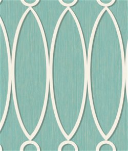 Seabrook Designs Jasper Oval Turquoise & White Wallpaper