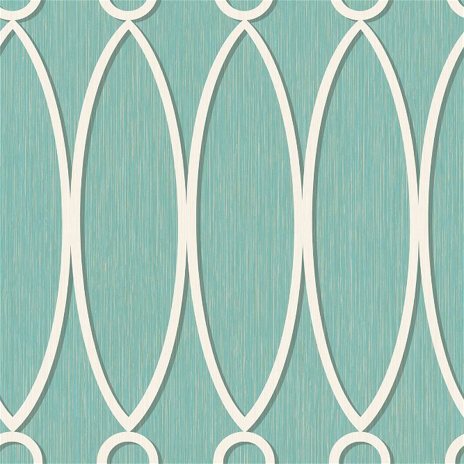 Seabrook Designs Jasper Oval Turquoise &amp; White Wallpaper