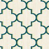 Seabrook Designs Agate Ogee Metallic Navy & Green Wallpaper - Image 1