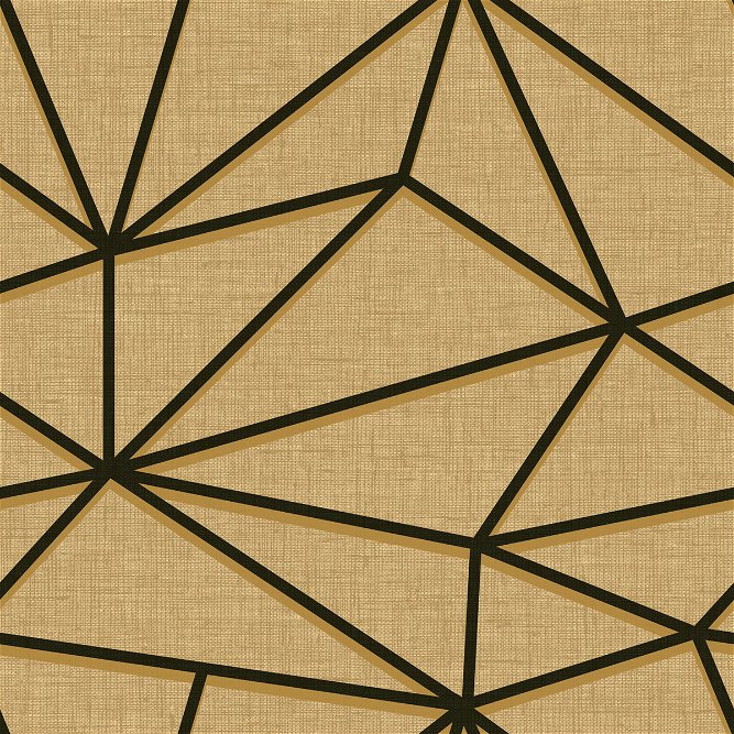 Seabrook Designs Quartz Geometric Metallic Gold &amp; Ebony Wallpaper
