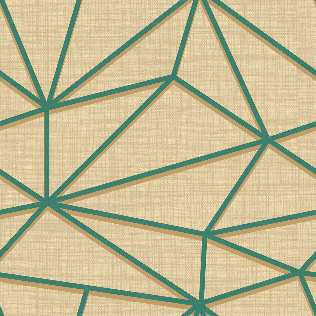 Seabrook Designs Quartz Geometric Metallic Teal & Gold Wallpaper