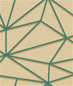 Seabrook Designs Quartz Geometric Metallic Teal & Gold Wallpaper