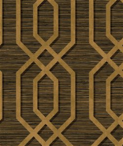 Seabrook Designs Topaz Geometric Metallic Gold & Ebony Wallpaper