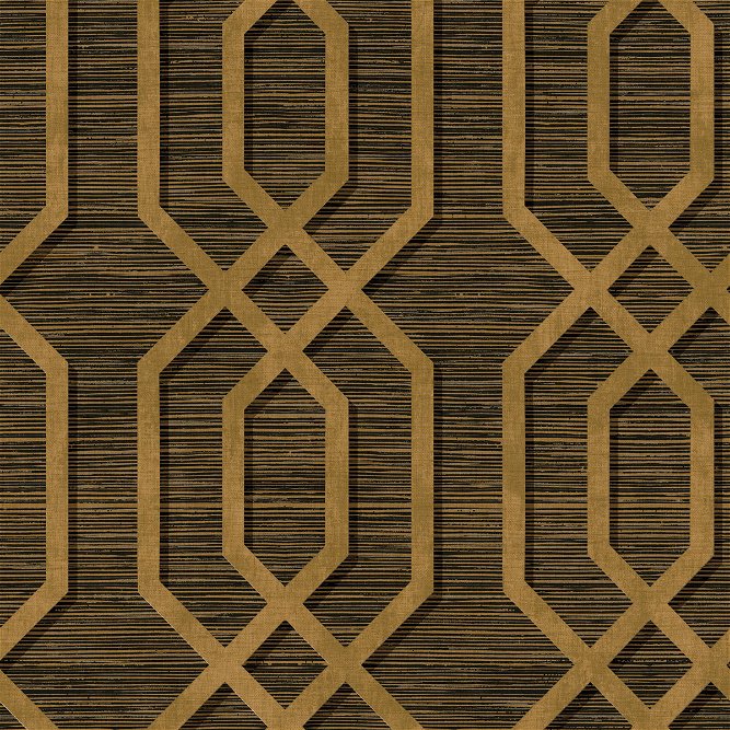 Seabrook Designs Topaz Geometric Metallic Gold &amp; Ebony Wallpaper
