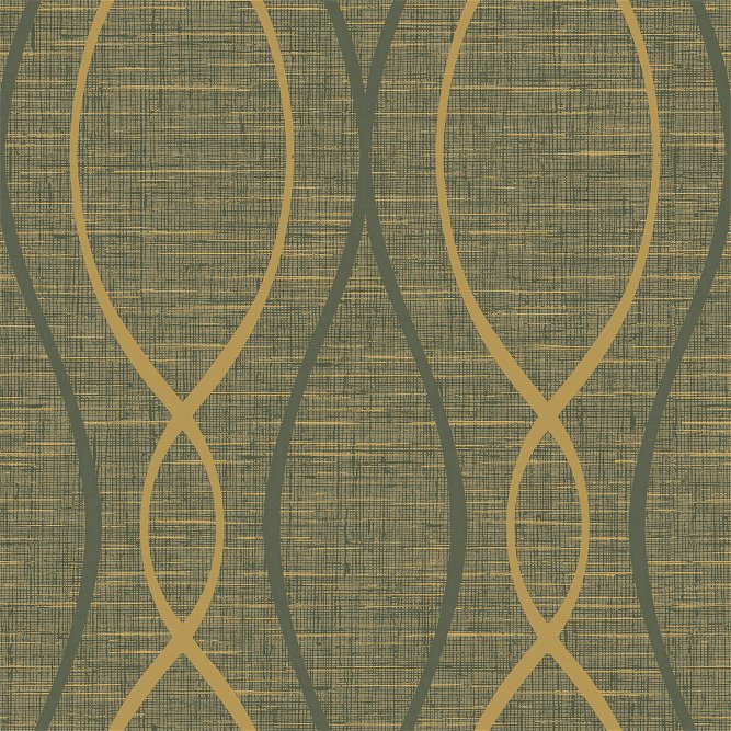 Seabrook Designs Feldspar Tendrils Metallic Gold &amp; Ebony Wallpaper
