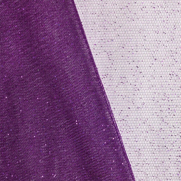 Plum Glitter Tulle Fabric - by the Yard
