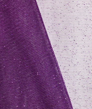 Plum Glitter Tulle Fabric