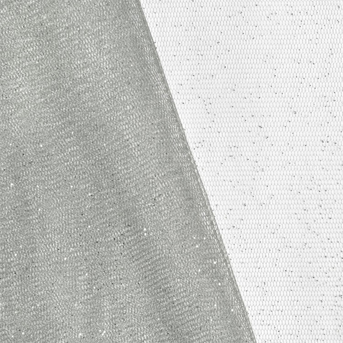 Silver Glitter Tulle Fabric image 1 of 1