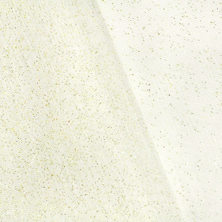 Ivory/Gold Glitter Tulle Fabric - by the Yard