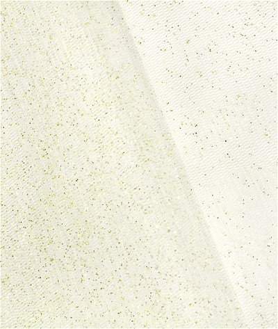 Ivory/Gold Glitter Tulle Fabric