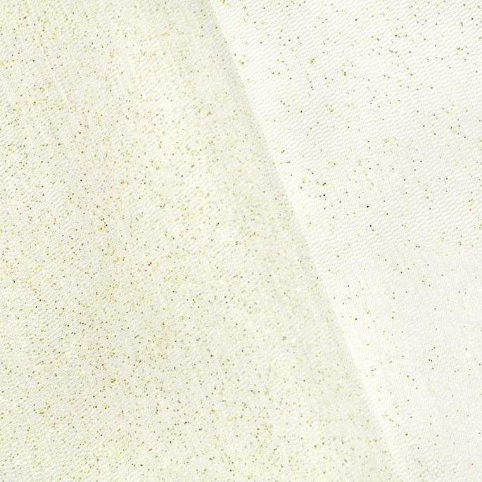 Ivory/Gold Glitter Tulle Fabric image 1 of 1