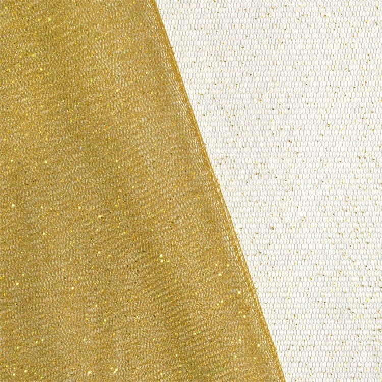Dark Gold Glitter Tulle Fabric - by the Yard