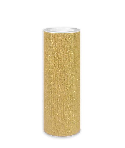 6 inch Gold Glitter Tulle - 10 Yards