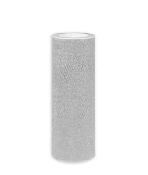 6 inch Silver Glitter Tulle - 10 Yards