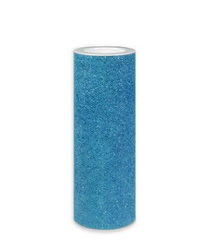 6" Turquoise Glitter Tulle - 10 Yards