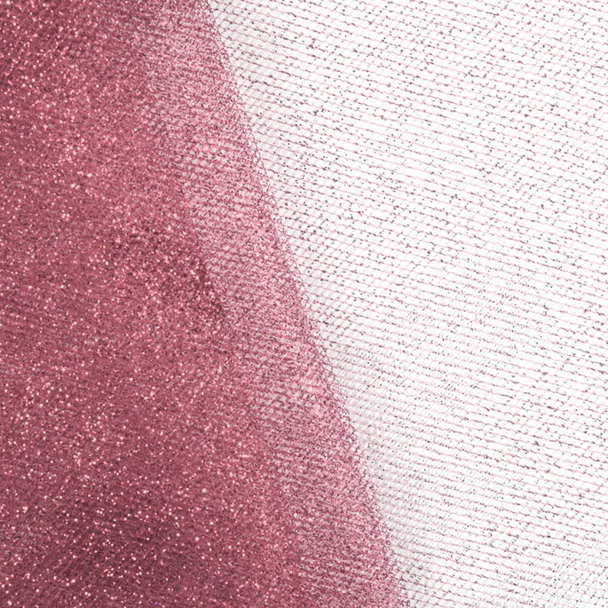 6" Mauve Glitter Tulle - 10 Yards image 2 of 2