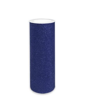 6 inch Navy Blue Glitter Tulle - 10 Yards