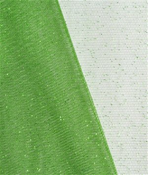 Lime Green Glitter Tulle Fabric