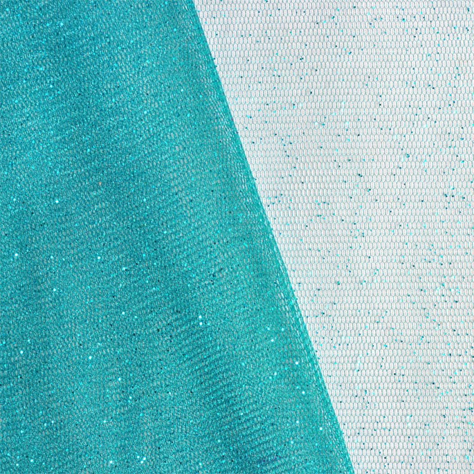 Teal Glitter Tulle Fabric image 1 of 1