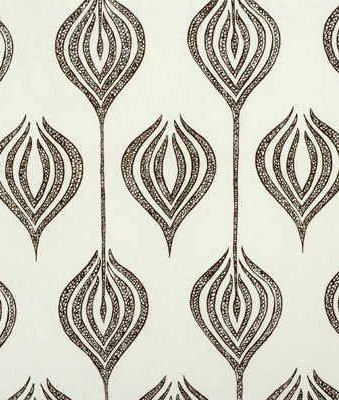 Lee Jofa Modern Tulip White/Chocolate Fabric