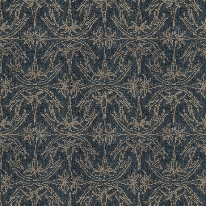 Lee Jofa Modern Lily Branch Midnight Fabric