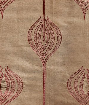Lee Jofa Modern Tulip Embroidery Rust Fabric