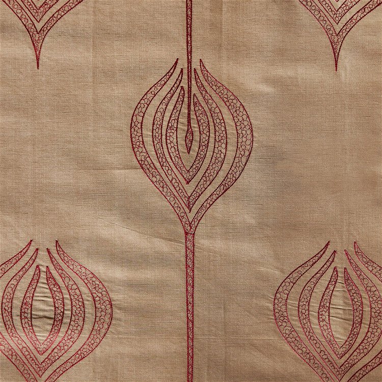 Lee Jofa Modern Tulip Embroidery Rust Fabric