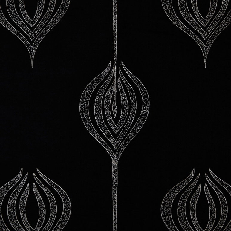 Lee Jofa Modern Tulip Embroidery Black Fabric