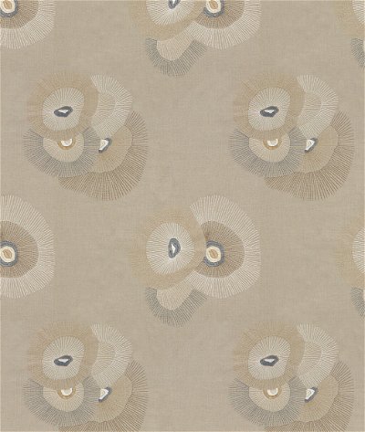 Lee Jofa Modern Bloom Embroidery Linen/Graphite Fabric
