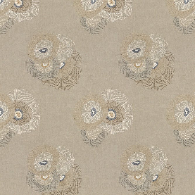 Lee Jofa Modern Bloom Embroidery Linen/Graphite Fabric