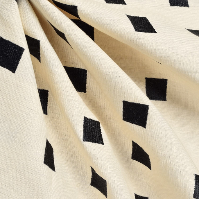 Lee Jofa Modern Chalet Embroidery Ivory/Black Fabric image 3 of 3