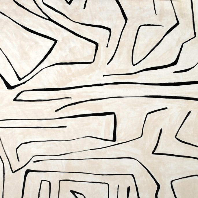 Lee Jofa Modern Graffito Linen/Onyx Fabric image 1 of 3