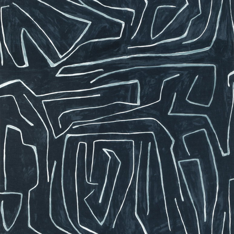 Lee Jofa Modern Graffito Navy Fabric