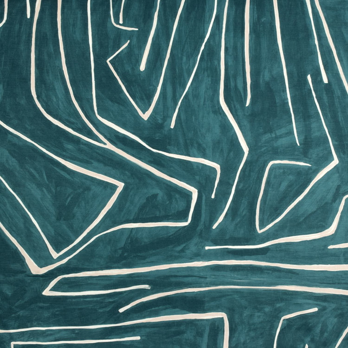 Lee Jofa Modern Graffito Teal/Pearl Fabric image 1 of 3
