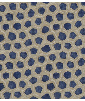 李约法现代六边形天鹅绒蓝宝石织物