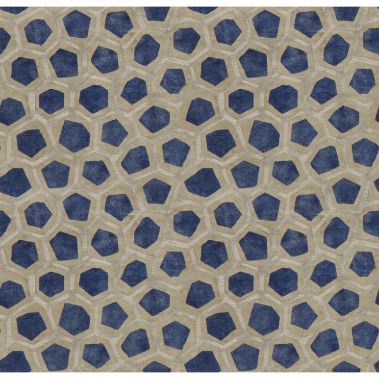 Lee Jofa Modern Hexagon Velvet Sapphire Fabric