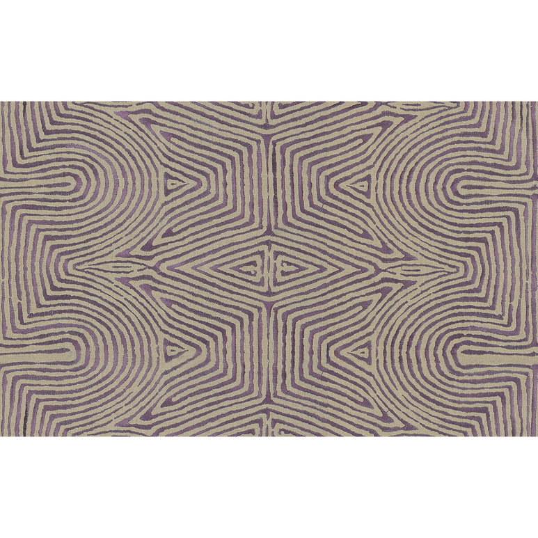 Lee Jofa Modern Julia Embroidery Flax/Mauve Fabric