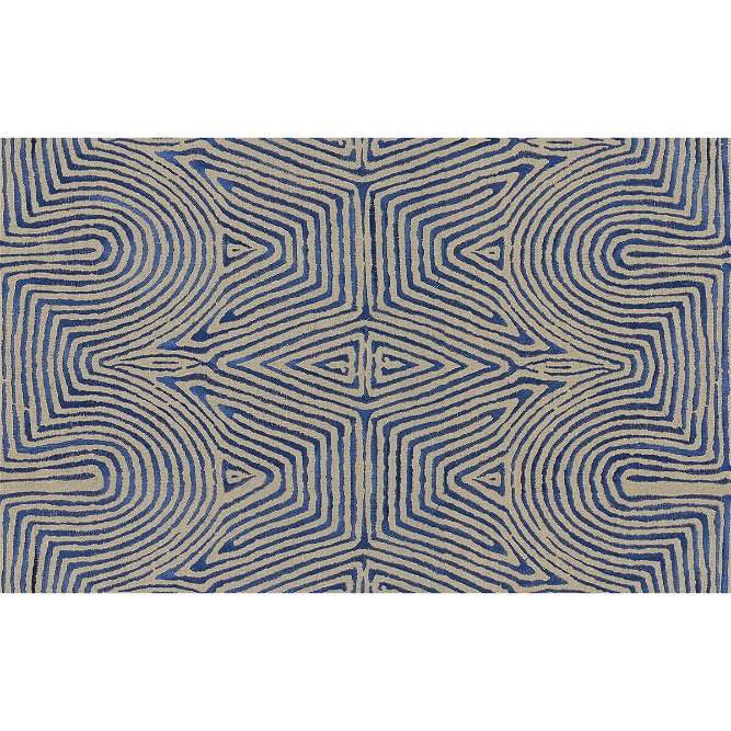 Lee Jofa Modern Julia Embroidery Flax/Blue Fabric