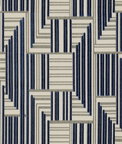Lee Jofa Modern Cuboid Velvet Navy/Grey Fabric