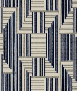 Lee Jofa Modern Cuboid Velvet Navy/Grey Fabric