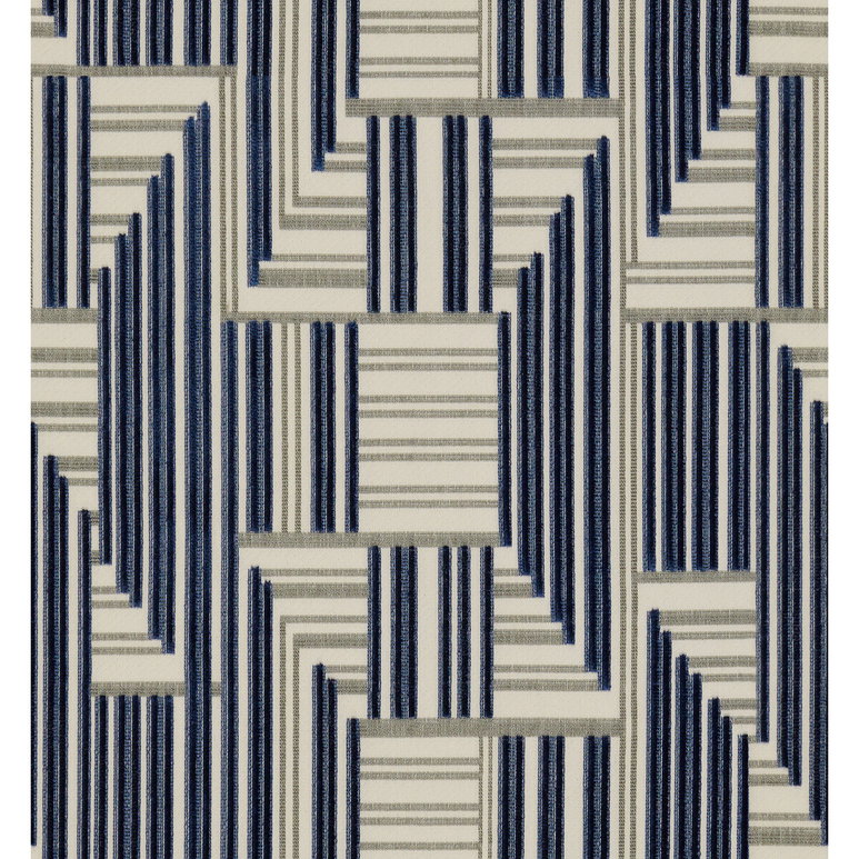 Lee Jofa Modern Cuboid Velvet Navy/Grey Fabric