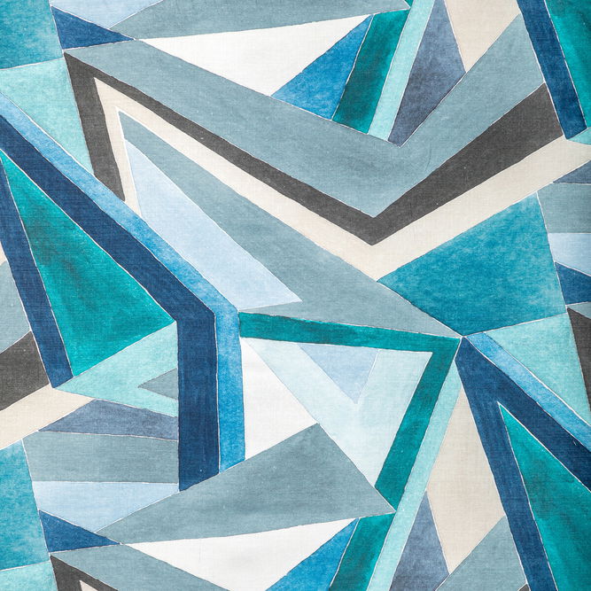 Lee Jofa Modern Roulade Print Navy/Teal Fabric