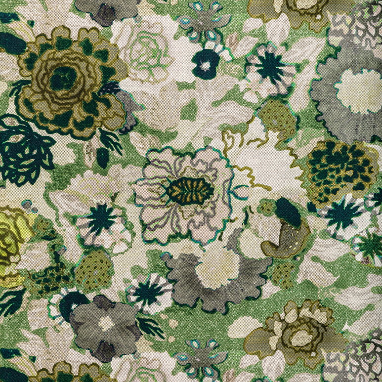 Lee Jofa Modern Arioso Print Stone/Jade Fabric