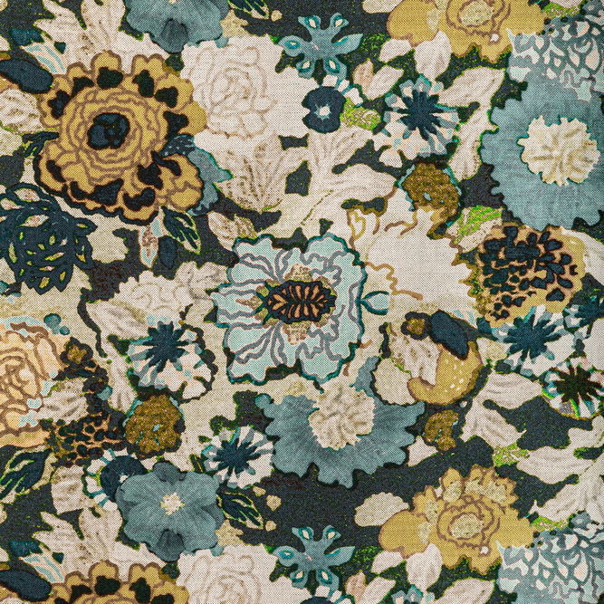 Lee Jofa Modern Arioso Print Marine/Citron Fabric
