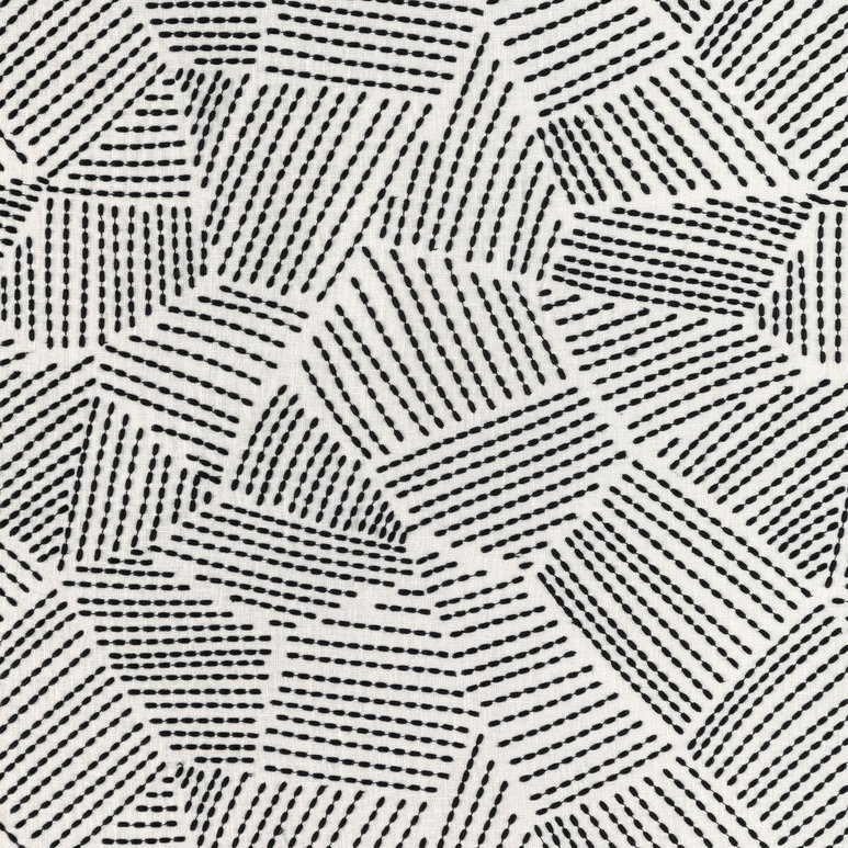 Lee Jofa Modern Chord Embroidery Ebony Fabric