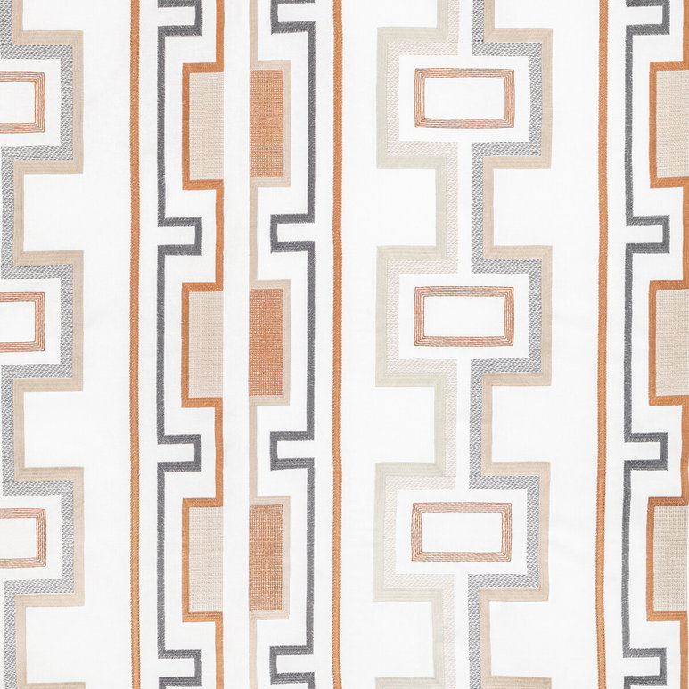 Lee Jofa Modern Tritone Embroidery Copper Fabric