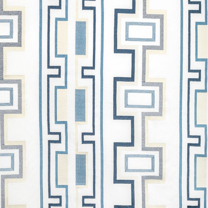 Lee Jofa Modern Tritone Embroidery Navy Fabric