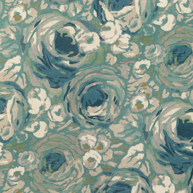Lee Jofa Modern Orchard Print Aqua/Stone Fabric